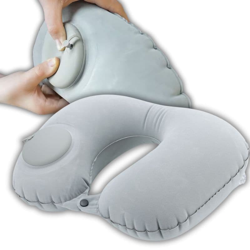 B10_tds0623_Dmuchana poduszka podróżna Gray z pompką