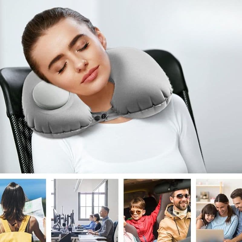 B10_tds0623_Dmuchana poduszka podróżna Gray z pompką